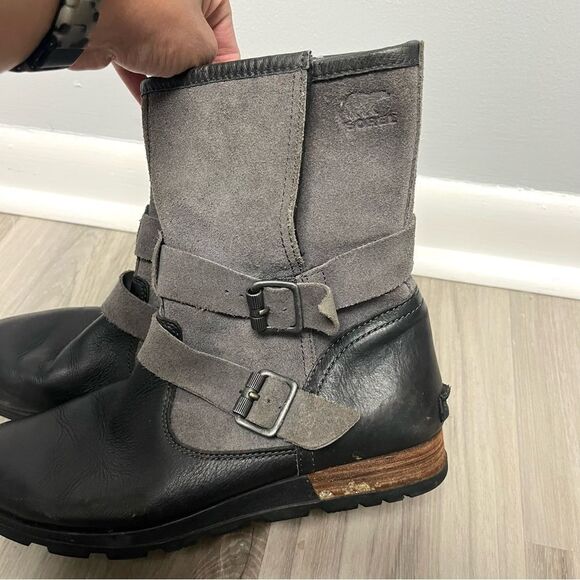 Sorel Boots Women’s 9.5 Major Moto Black and Gray Winter - Picture 5 of 7
